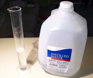 coolant and distilled water