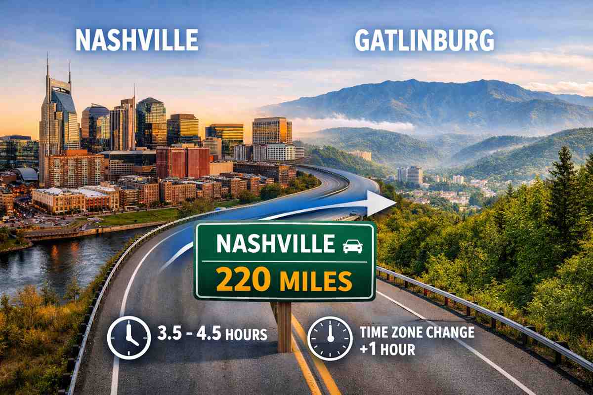 how far is gatlinburg from nashville